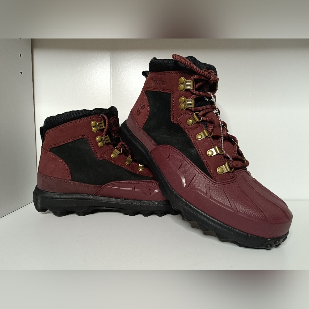 Men's 10.5 Timberland Converge Wtrproof Mid Boot Burgundy Nbck Leather TB0A26JR
